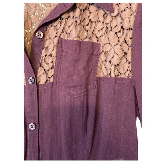 Free People Cotton Blend Lace Tunic Size 4 Bohemian Romantic‎ Feminine - Picture 3 of 10